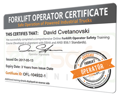 Forklift Certification Training Near Los Angeles CA OSHA License